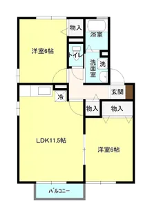 トマトハイツ 一/二/三番館【2階】の間取り