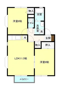 アピエ 壱番館/弐番館【弐番館205号室】の間取り