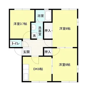 ライフタウニーA街区 6号棟【1階】の間取り