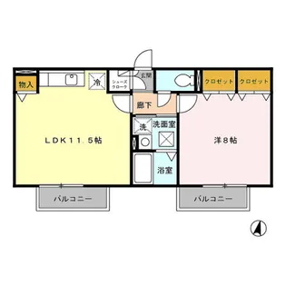 レセンテ中央【1階】の間取り