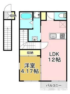 福岡県直方市大字感田【アパート】の間取り