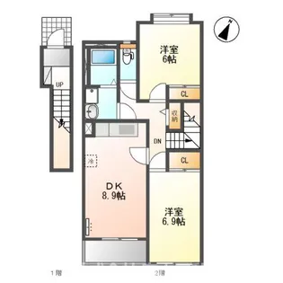 メゾンシャンデレザン【2階】の間取り