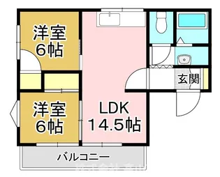 福岡県直方市大字知古【アパート】の間取り