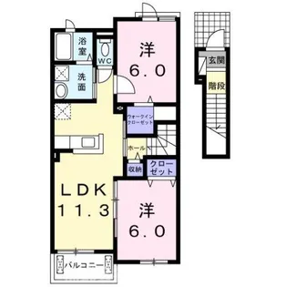 ハッピースマイルビラⅡ【2階】の間取り