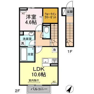 福岡県宮若市福丸【アパート】の間取り