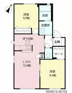 ハーティストT A棟【2階】の間取り