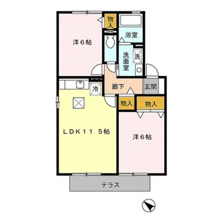 ジュネスK A棟【1階】の間取り