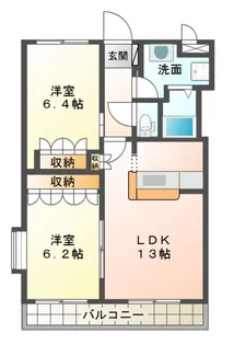 パルティール新入Ⅱ【1階】の間取り