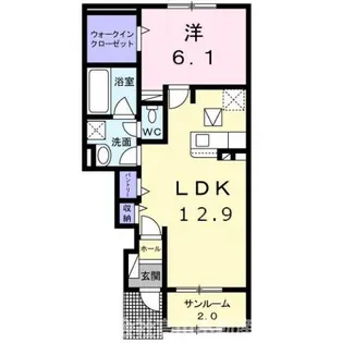 ティーダ感田B【1階】の間取り