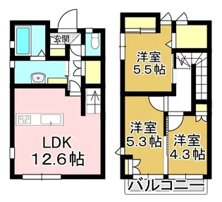 ラ・グランジュール弐番館【1階】の間取り