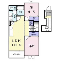 カーサ 光B【2階】の間取り