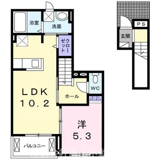 ブルックサイドアベニュー【2階】の間取り