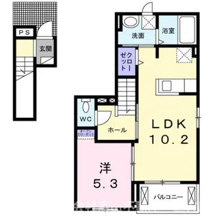 ブルックサイドアベニュー【2階】の間取り