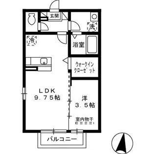 ハイヒルズ湯野原【2階】の間取り