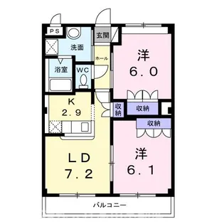 ファミール向日葵Ⅱ【2階】の間取り