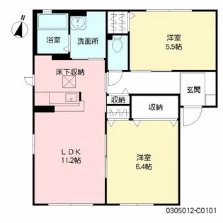 ソレアード21 B棟【1階】の間取り