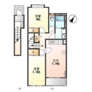 メゾンシャンデレザン【2階】の間取り