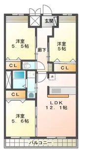 キャンファ・マンションⅢ【2階】の間取り