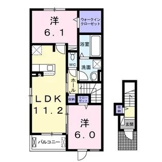 ヴィラ ド ナチュールⅡ【2階】の間取り