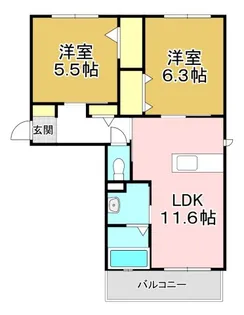 三洋タウン木屋瀬A棟【2階】の間取り