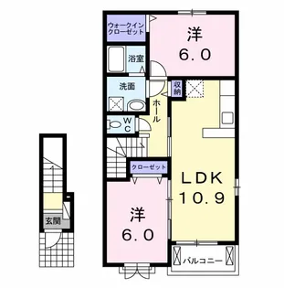 ブルックサイドレジデンスA【2階】の間取り