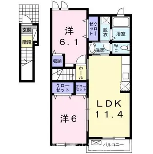 エテルノ フェリーチェⅢ【2階】の間取り