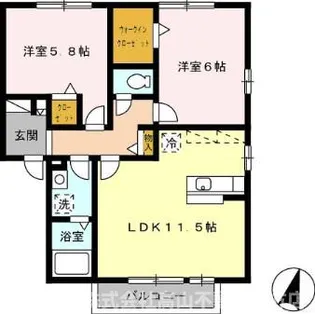 花多来館B【1階】の間取り
