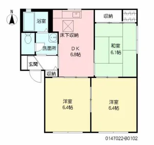 ル・ソレイユB【1階】の間取り