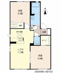 プレジールアン B棟【1階】の間取り