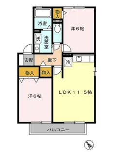 ジュネスK B棟【2階】の間取り