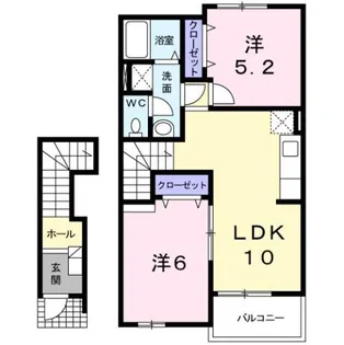 ジュネス新入A【2階】の間取り