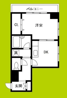 ライオンズマンション難波南【2階】の間取り