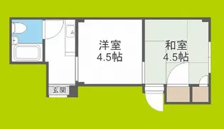 シャトー都島【1階】の間取り