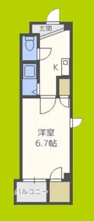 ベルフレージュ北堀江【9階】の間取り