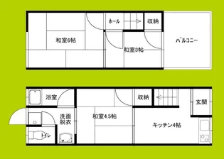大阪府大阪市住之江区東加賀屋2丁目【一戸建】の間取り