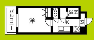 レインボーコート立売堀【9階】の間取り