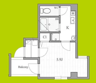 ブリストル神崎【10階】の間取り