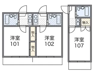 レオパレス新伊丹第2【1階】の間取り