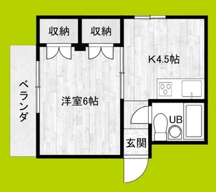1Kの間取り画像