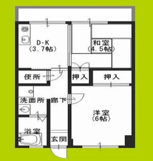 苅田ワイエスマンション【5階】の間取り