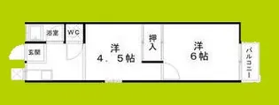南津守テラスハウス【2階】の間取り
