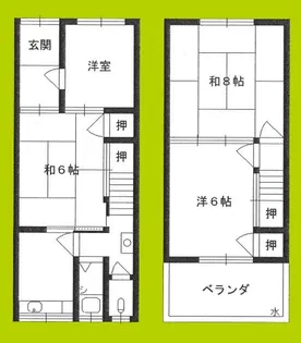 大阪府大阪市東住吉区住道矢田1丁目【一戸建】の間取り