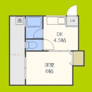 1DKの間取り画像