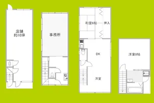大阪府大阪市東住吉区駒川5丁目【一戸建】の間取り