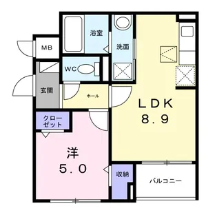 エアリーV【1階】の間取り