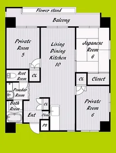清川六番館【4階】の間取り