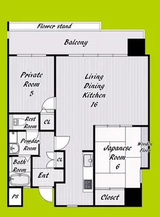 清川六番館【5階】の間取り