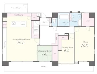 セイワパレス玉造【9階】の間取り