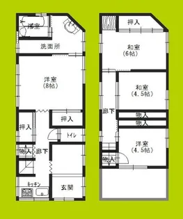 大阪府大阪市淀川区十八条3丁目【一戸建】の間取り