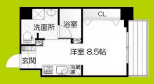 ヴィレッジリバー阿倍野【5階】の間取り